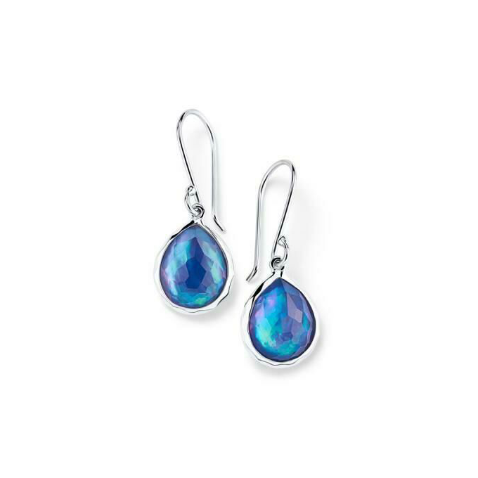 IPPOLITA Rock Candy Mini Teardrop Earrings in Lapis, Mother of Pearl, and Rock Crystal